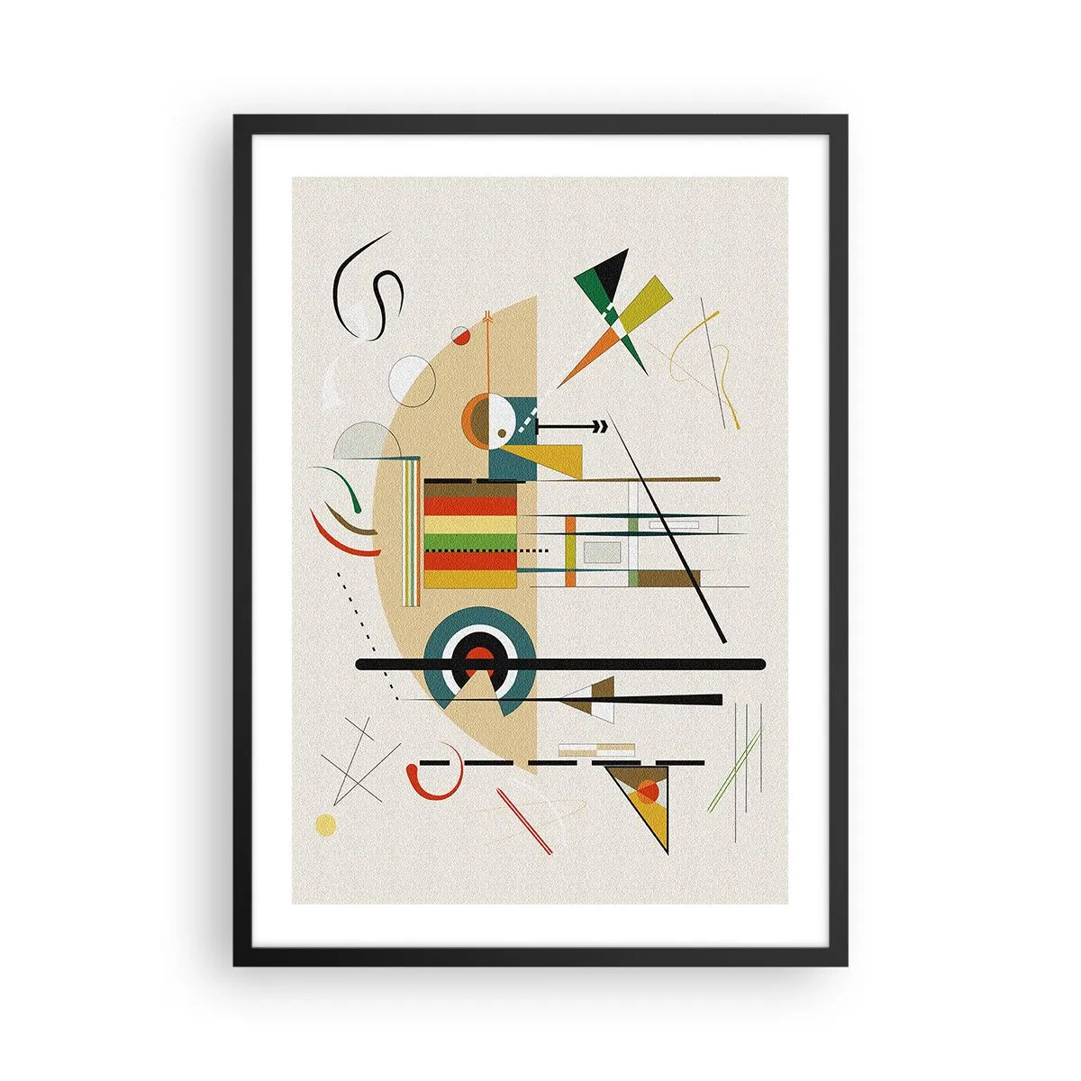 Plakát v černém rámu - Abstraktní geometrické kompozice - 50x70cm - A svět se směje - Moderní nástěnná dekorace do obývacího pokoje a ložnice ARTTOR