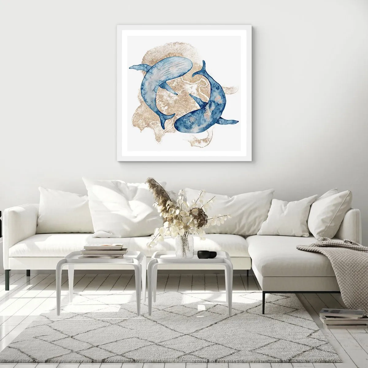 Plakát v bílém rámu - Přátelství nebo láska? - 50x50 cm