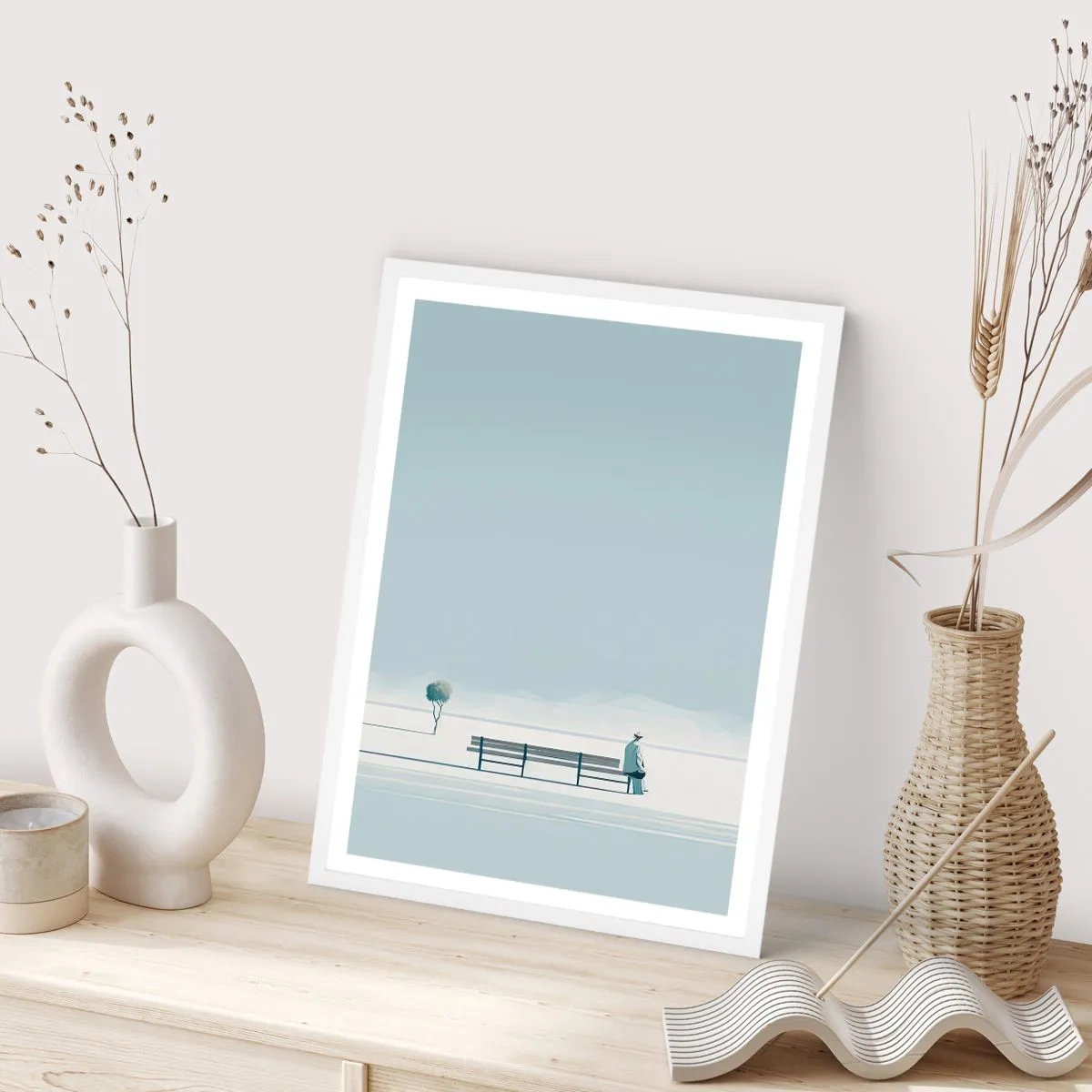 Plakát v bílém rámu - Ano, čekám. - 50x70 cm