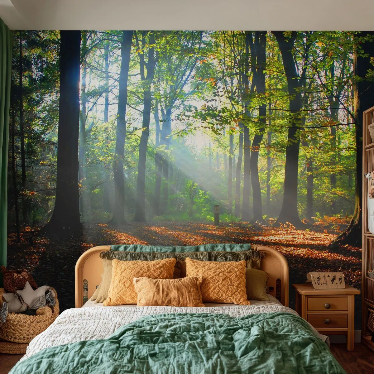 Fototapeta Premium Sand - Světla a stíny - Les, Stromy, Příroda - 100x70 cm