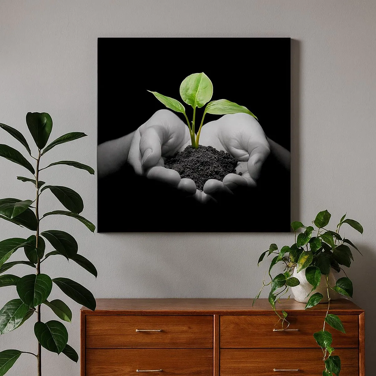 Obraz na plátně - Miluji přírodu, chráním ji - 30x30 cm