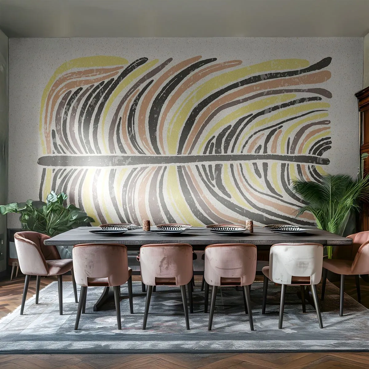 Fototapeta Samolepicí Deluxe Sticker - Abstrakce plná života - Boho, Minimalismus, Pastel - 200x140 cm