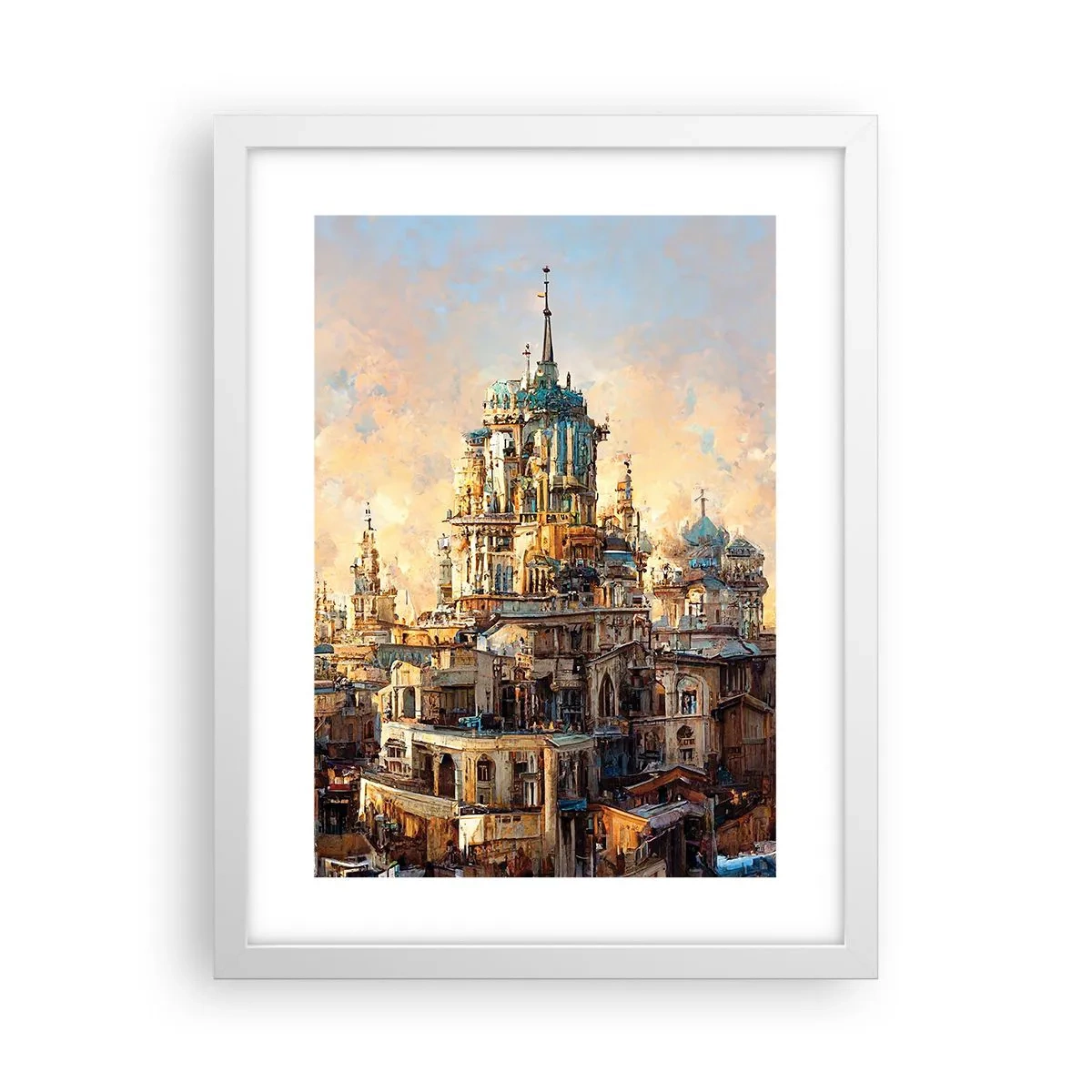 Plakát v bílém rámu - Město měst - 30x40 cm