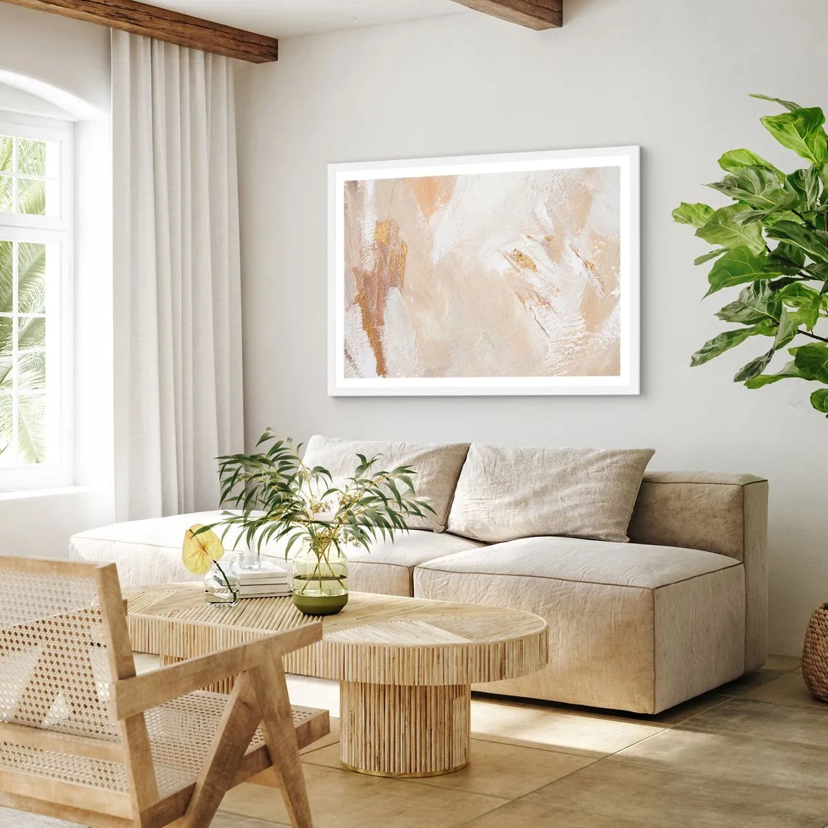 Plakát v bílém rámu - Pastelová kompozice - 70x50 cm