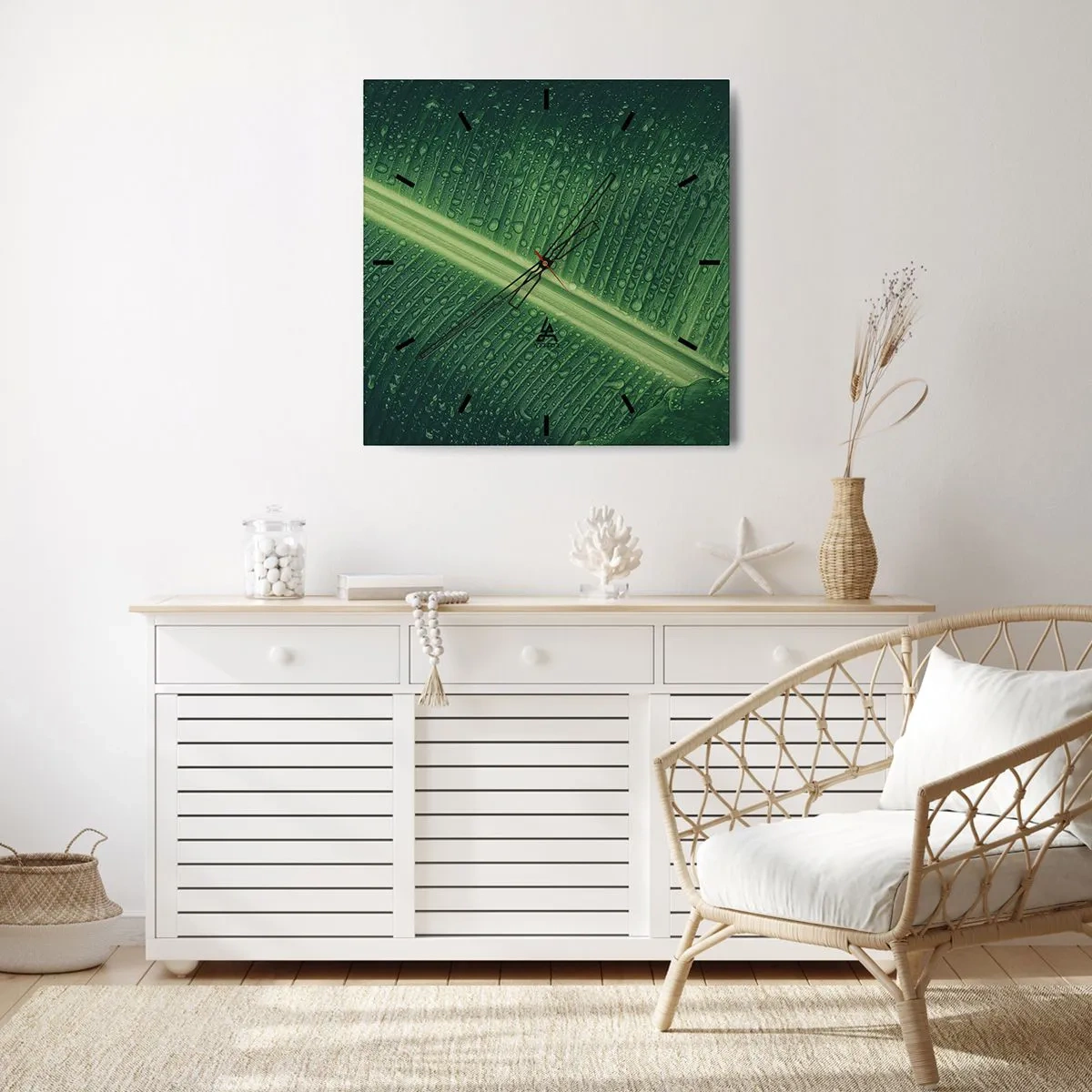 Nástěnné hodiny - Struktura zelené - 40x40 cm