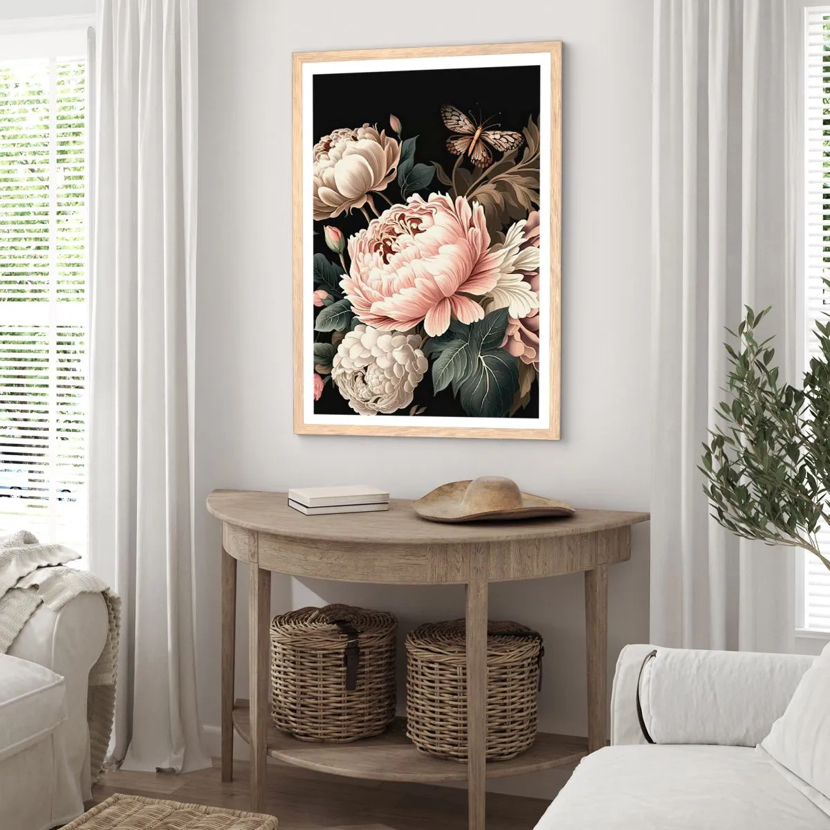 Plakát v rámu světlý dub - V barokním stylu - 61x91 cm