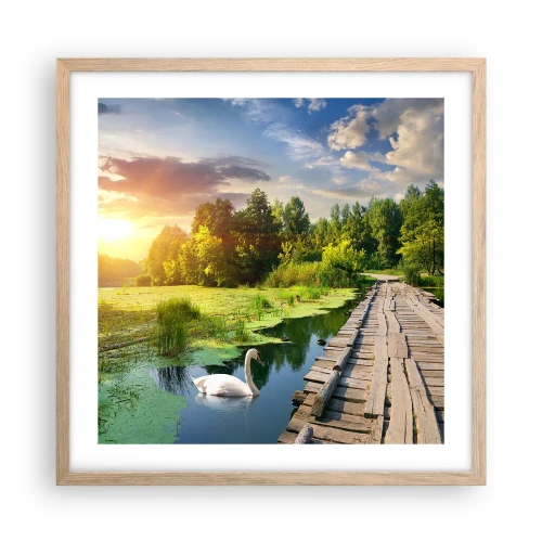 Plakát v rámu světlý dub - Léto, léto všude - 50x50 cm