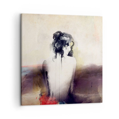 Obraz na plátně - Jemné linie, oválné tvary - 50x50 cm