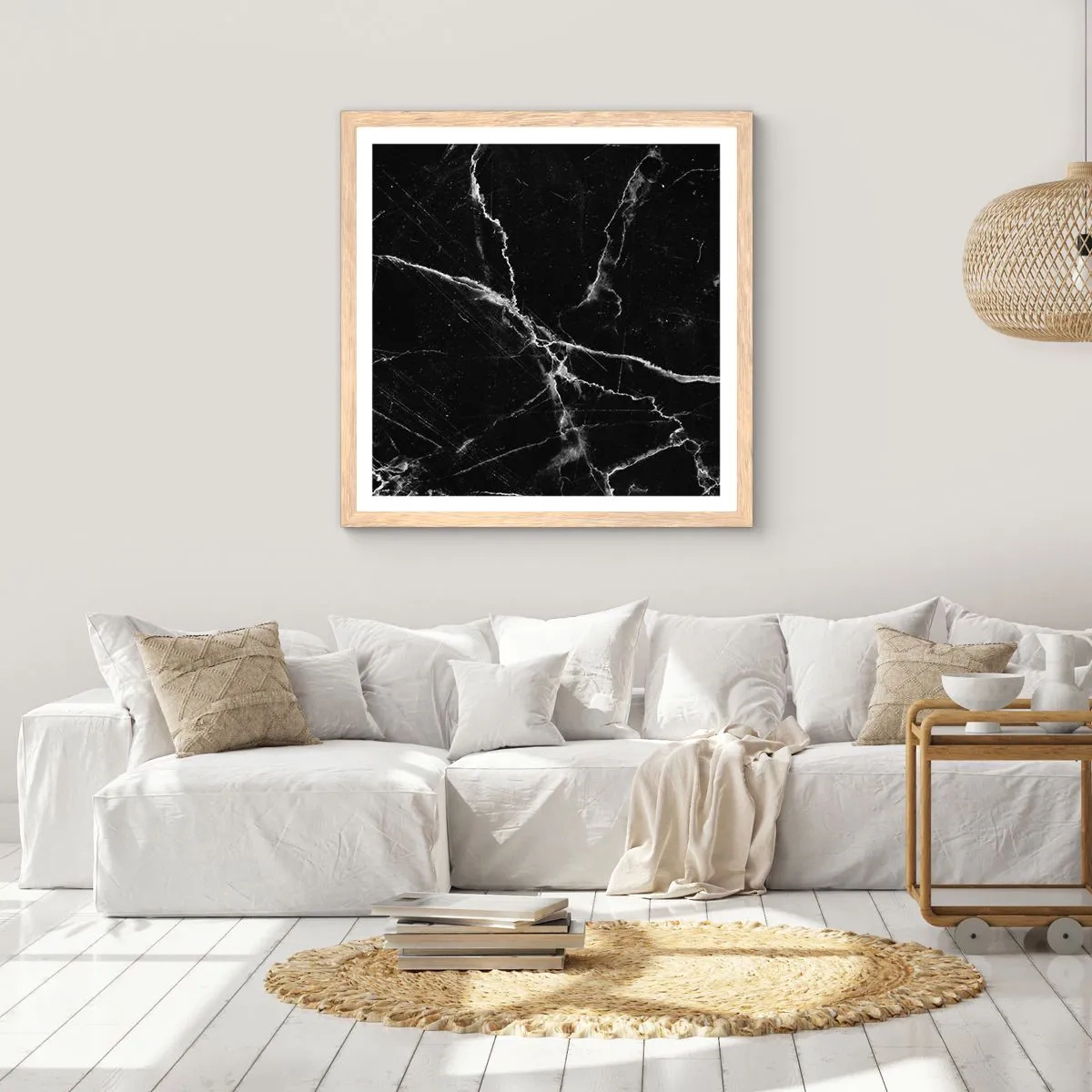 Plakát v rámu světlý dub - Tajemný život kamene - 30x30 cm