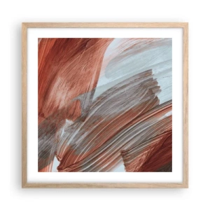 Plakát v rámu světlý dub - Podzimní větrná abstrakce - 50x50 cm