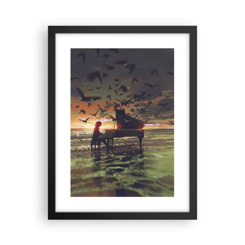 Plakát v černém rámu - Koncert na piano a vlny - 30x40 cm