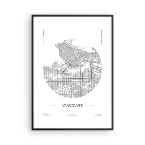 Plakát v černém rámu - Anatomie Vancouveru - 70x100 cm