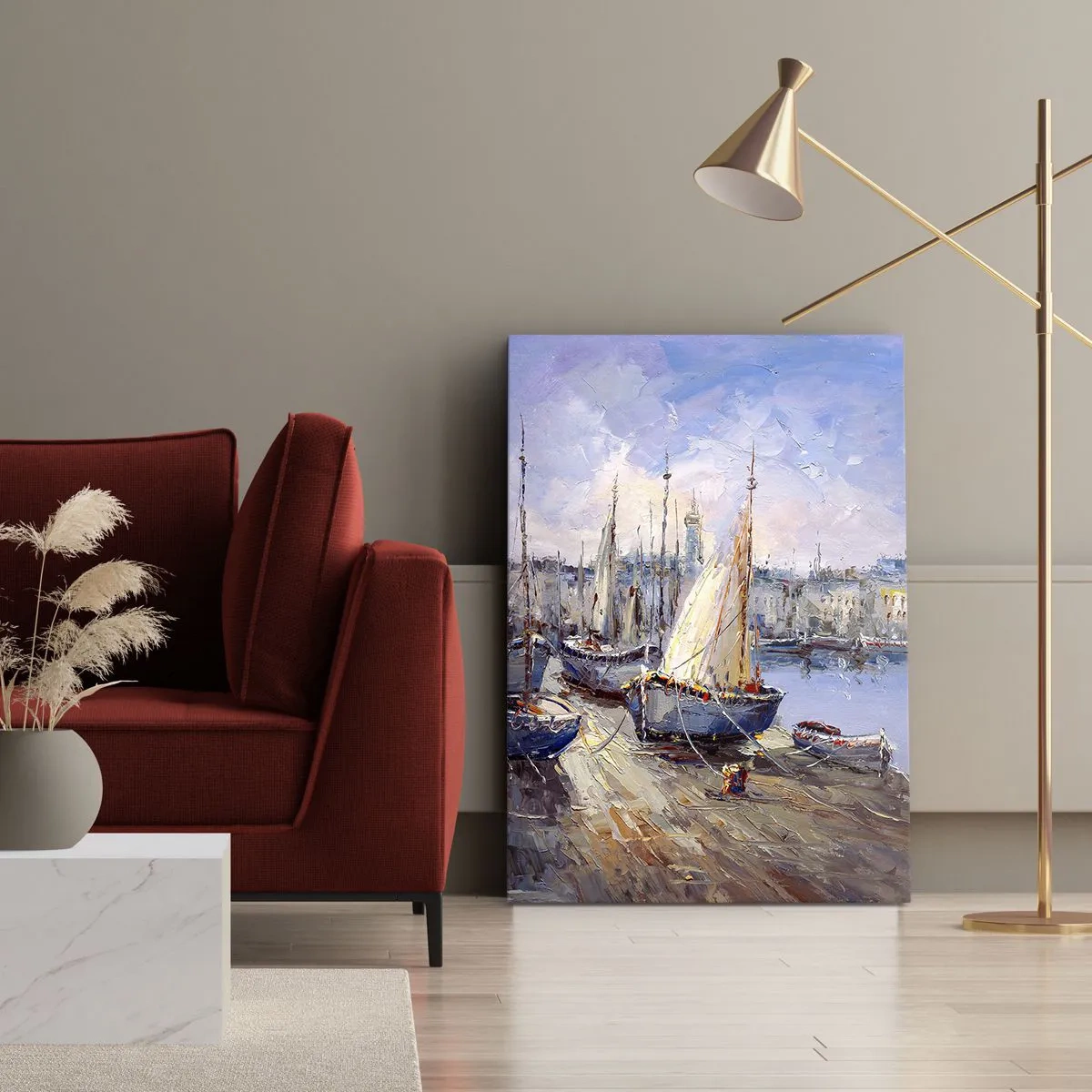 Obraz na plátně - Město u zálivu - 50x70 cm