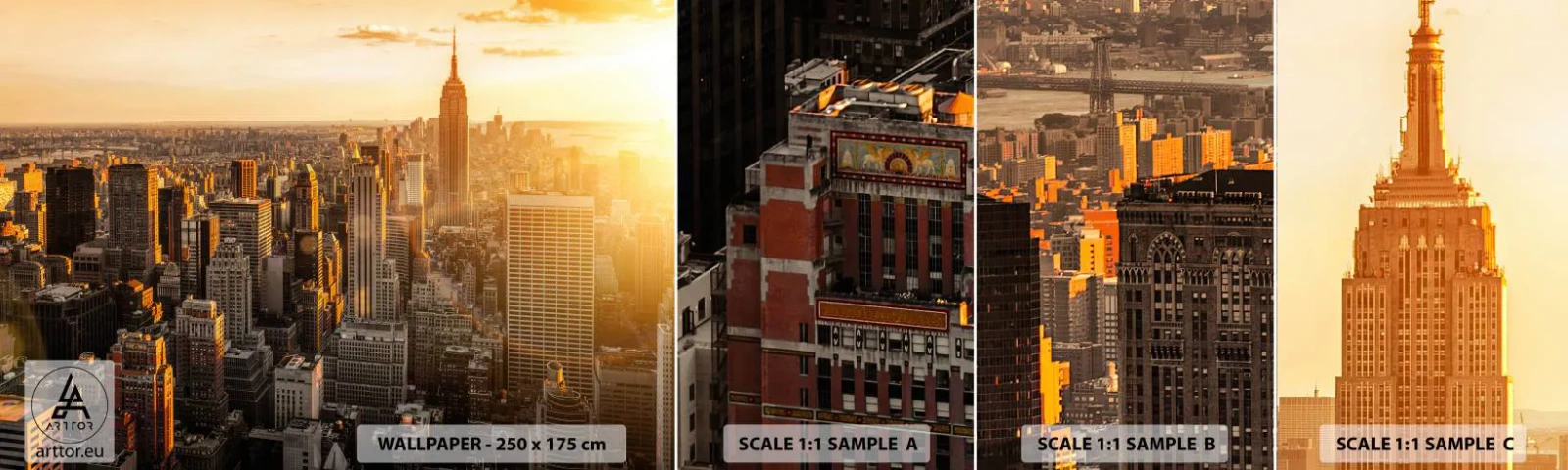 Vzor Fototapety Samolepicí Deluxe Sticker - Růst na slunci - Město, New York, Architektura - 100x30 cm