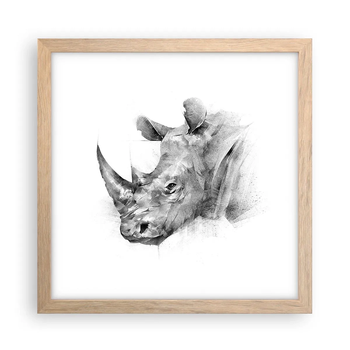 Plakát v rámu světlý dub - Africký portrét - 30x30 cm