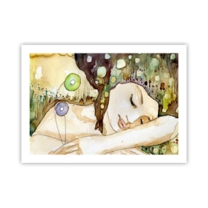 Plakát - Smaragdově-fialový sen - 70x50 cm