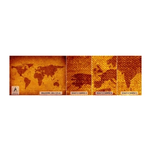 Vzor Fototapety Samolepicí Deluxe Sticker - Pozvánka na cestování - Mapy světa, Kontinenty, Cestování - 100x30 cm