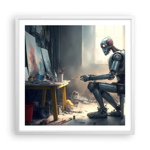 Plakát v bílém rámu - Akt stvoření - 60x60 cm