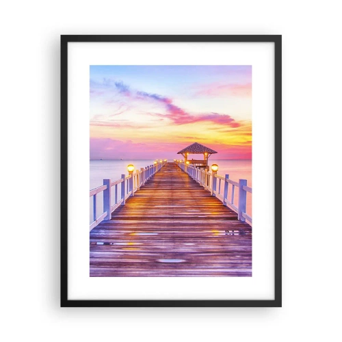 Plakát v černém rámu - Liliově-zlaté ticho večera - 40x50 cm