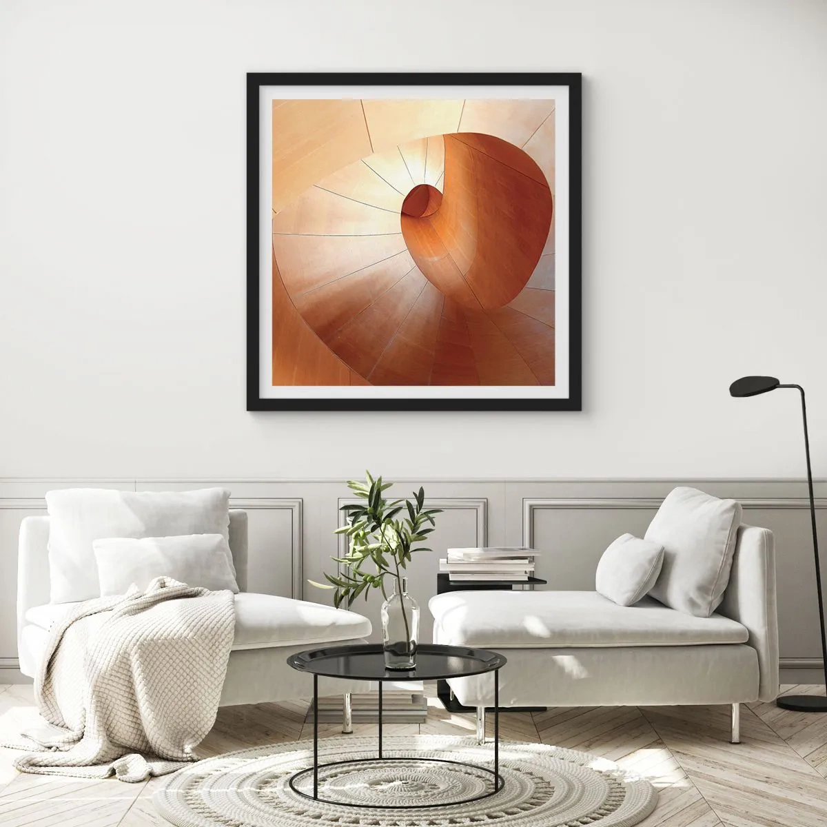 Plakát v černém rámu - Architektonická serpentina - 60x60 cm