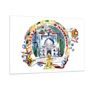 Obraz na skle - Indická rovnováha světa - 120x80 cm