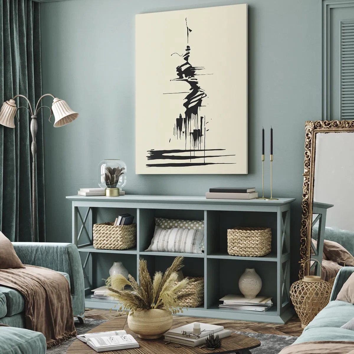 Obraz na plátně - Spěšná abstrakce - 55x100 cm