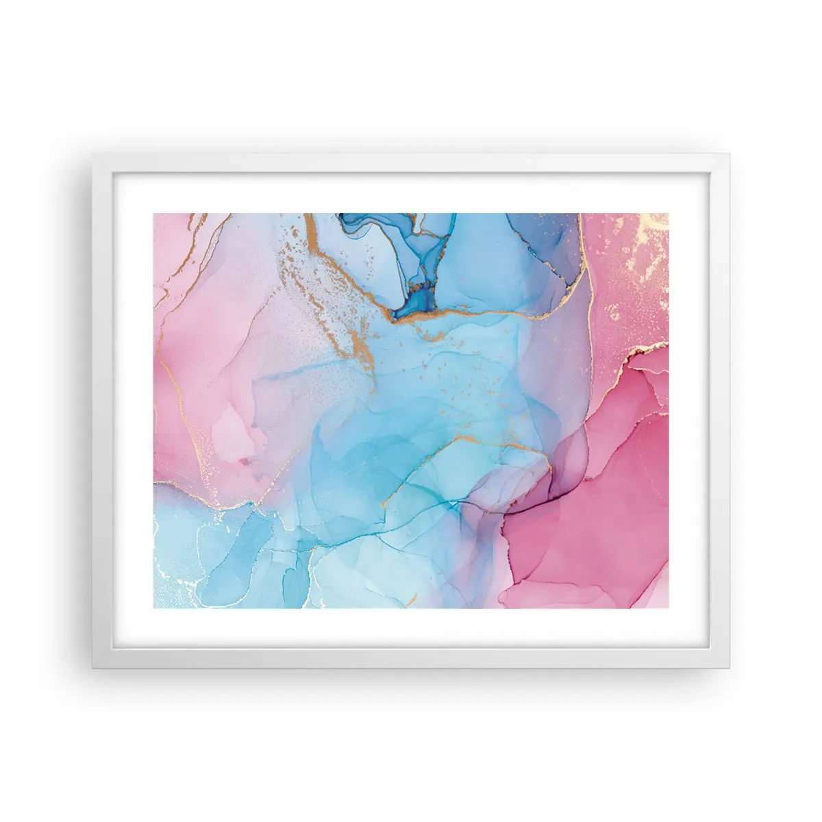 Plakát v bílém rámu - Setkávání a prolínání - 50x40 cm