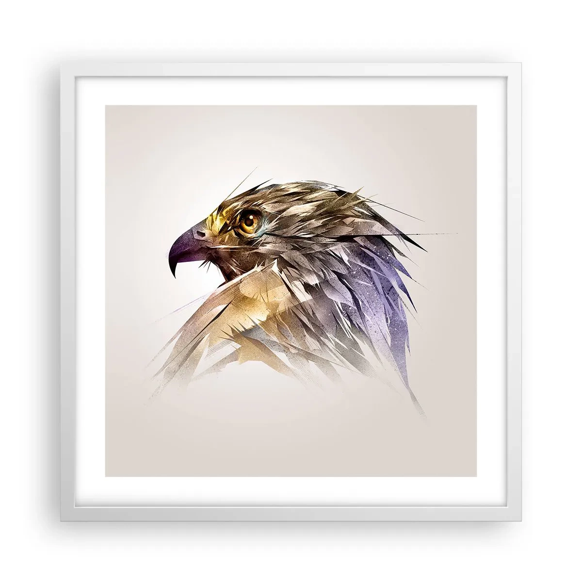 Plakát v bílém rámu - Portrét bojovníka - 50x50 cm