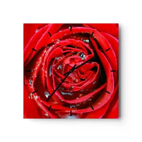 Nástěnné hodiny - V kapkách rosy - 40x40 cm