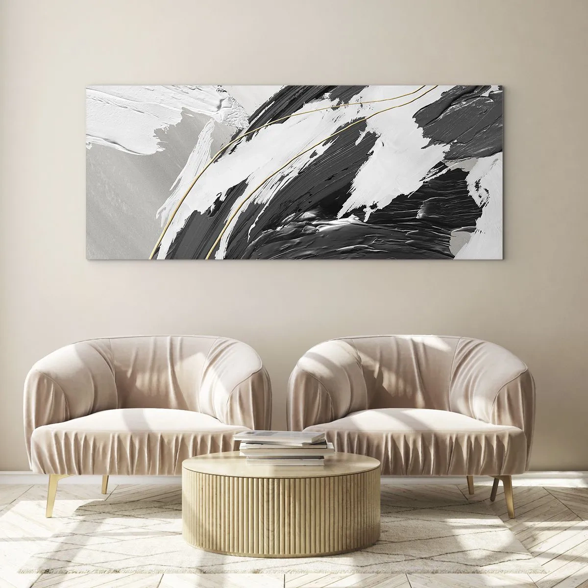 Obraz na skle - Velkorysá abstrakce - 120x50 cm