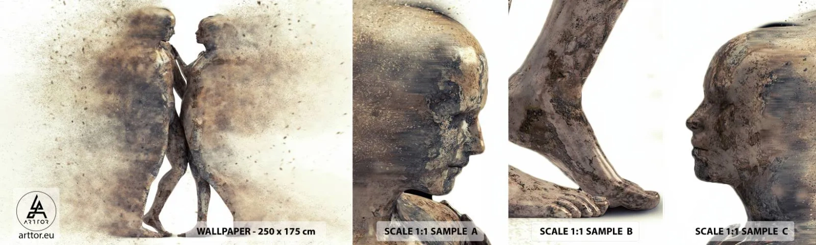 Vzor Fototapety Samolepicí Deluxe Sticker - Z prachu povstali, aby milovali - Abstrakce, Žena a muž, Milovat - 100x30 cm