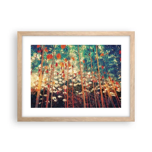 Plakát v rámu světlý dub - Tajný život listů - 40x30 cm