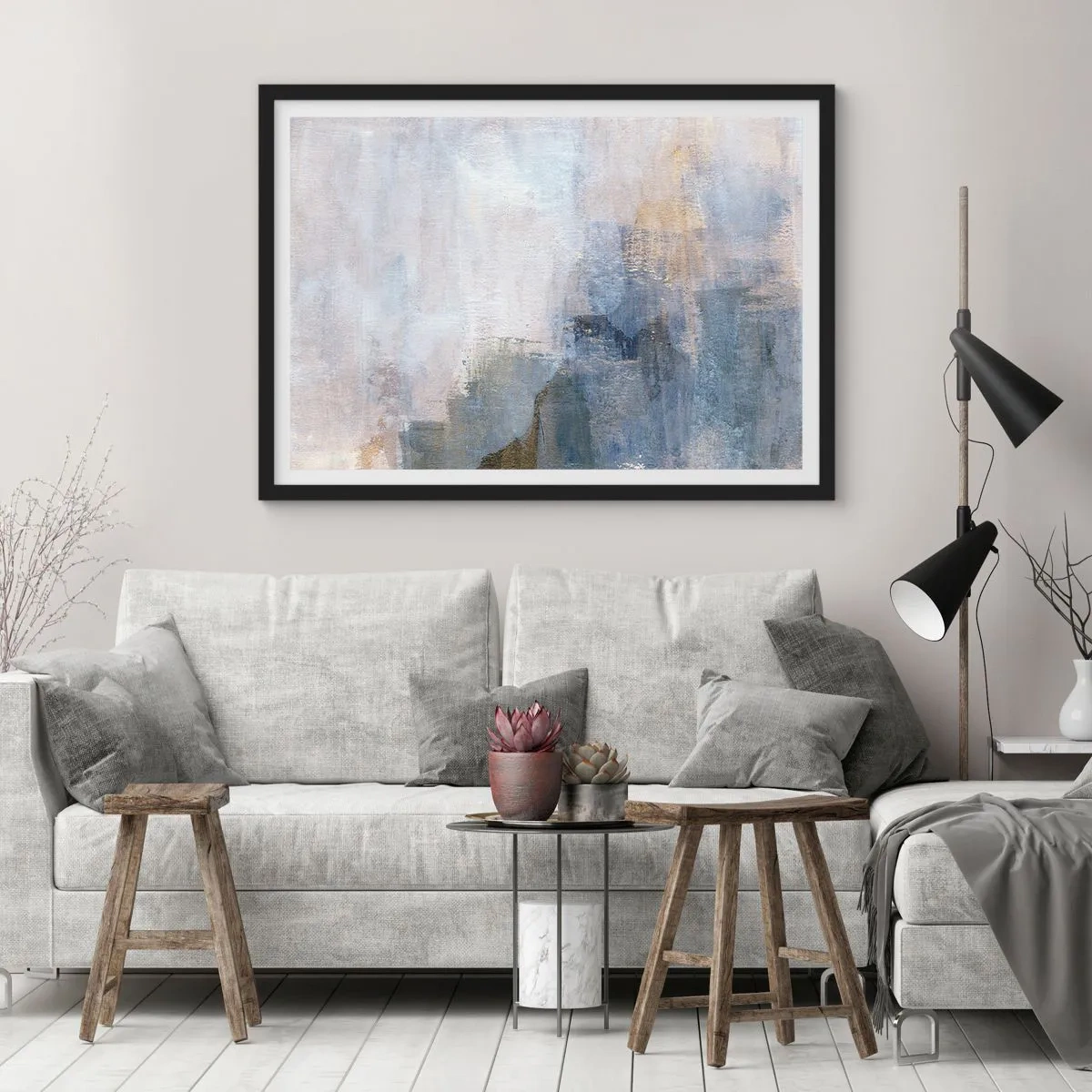 Plakát v černém rámu - Tóny a akordy barev - 70x50 cm