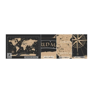 Fototapeta Vzorek Standard Eco - Hranice mého světa - Mapa světa, Vinobraní, Retro - 100x30 cm