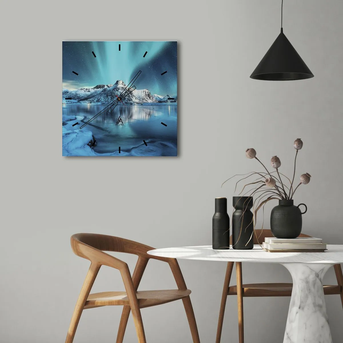 Nástěnné hodiny - Noc plná světla - 40x40 cm