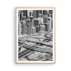 Plakát v rámu světlý dub - Dubaj – nemožné město - 70x100 cm