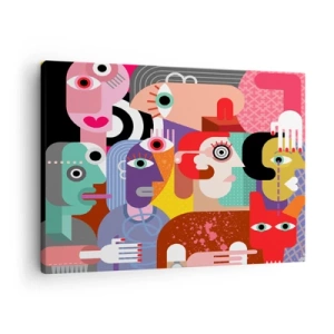 Obraz na plátně - Barevná abstrakce s geometrickými plochami - 70x50cm - My od pána Picassa - Moderní nástěnná dekorace do obývacího pokoje a ložnice ARTTOR