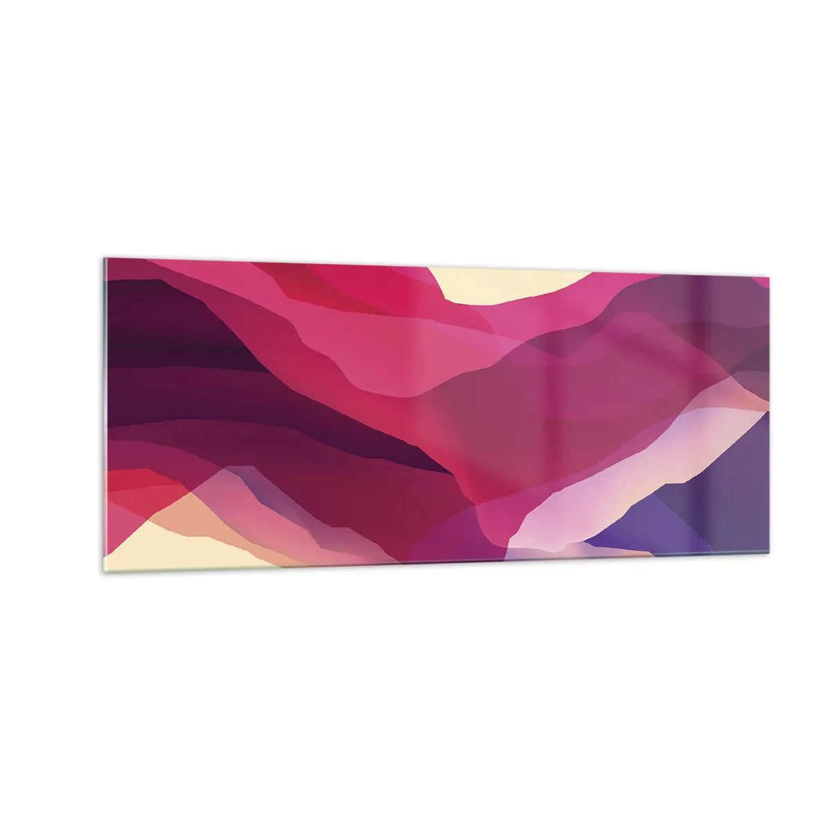 Obraz na skle - Vlny fialové - 100x40 cm