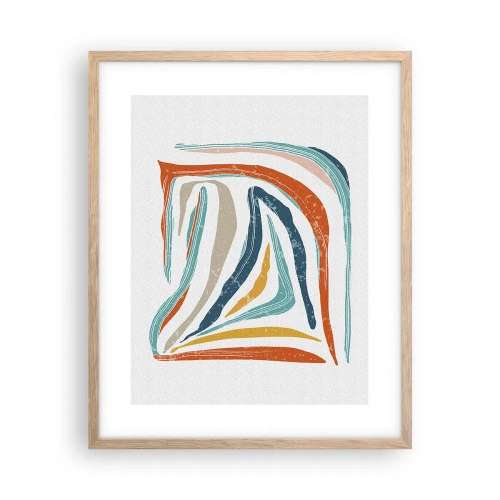 Plakát v rámu světlý dub - Přátelsky usměvavá abstrakce - 40x50 cm