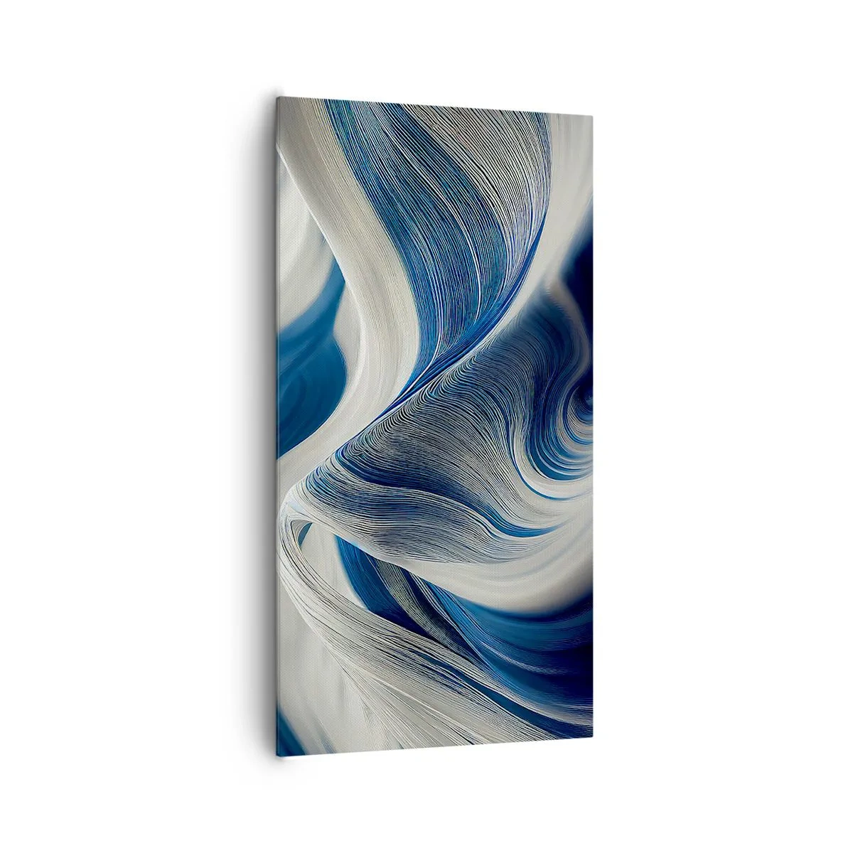 Obraz na plátně - Plynulost modré a bílé - 65x120 cm