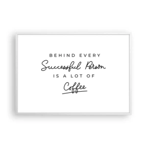 Plakát v bílém rámu - Tajemství úspěchu - 100x70 cm