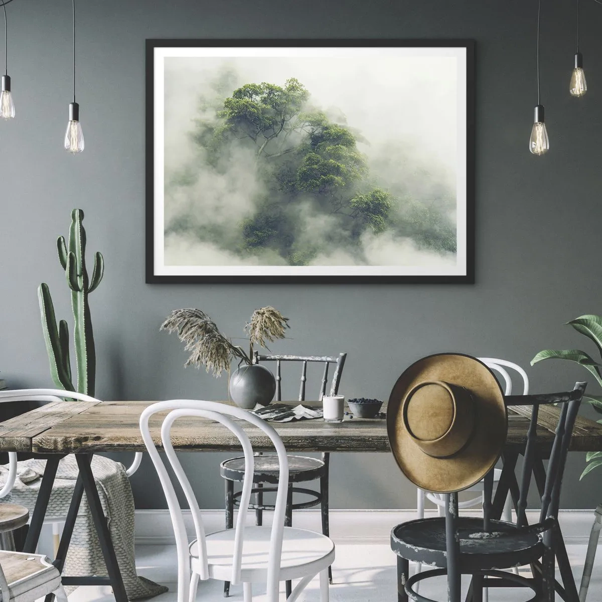 Plakát v černém rámu - Zahalené mlhou - 70x50 cm