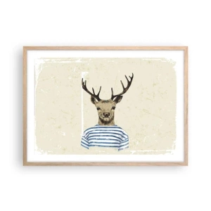 Plakát v rámu světlý dub - Protože mám rád pruhované košile! - 70x50 cm