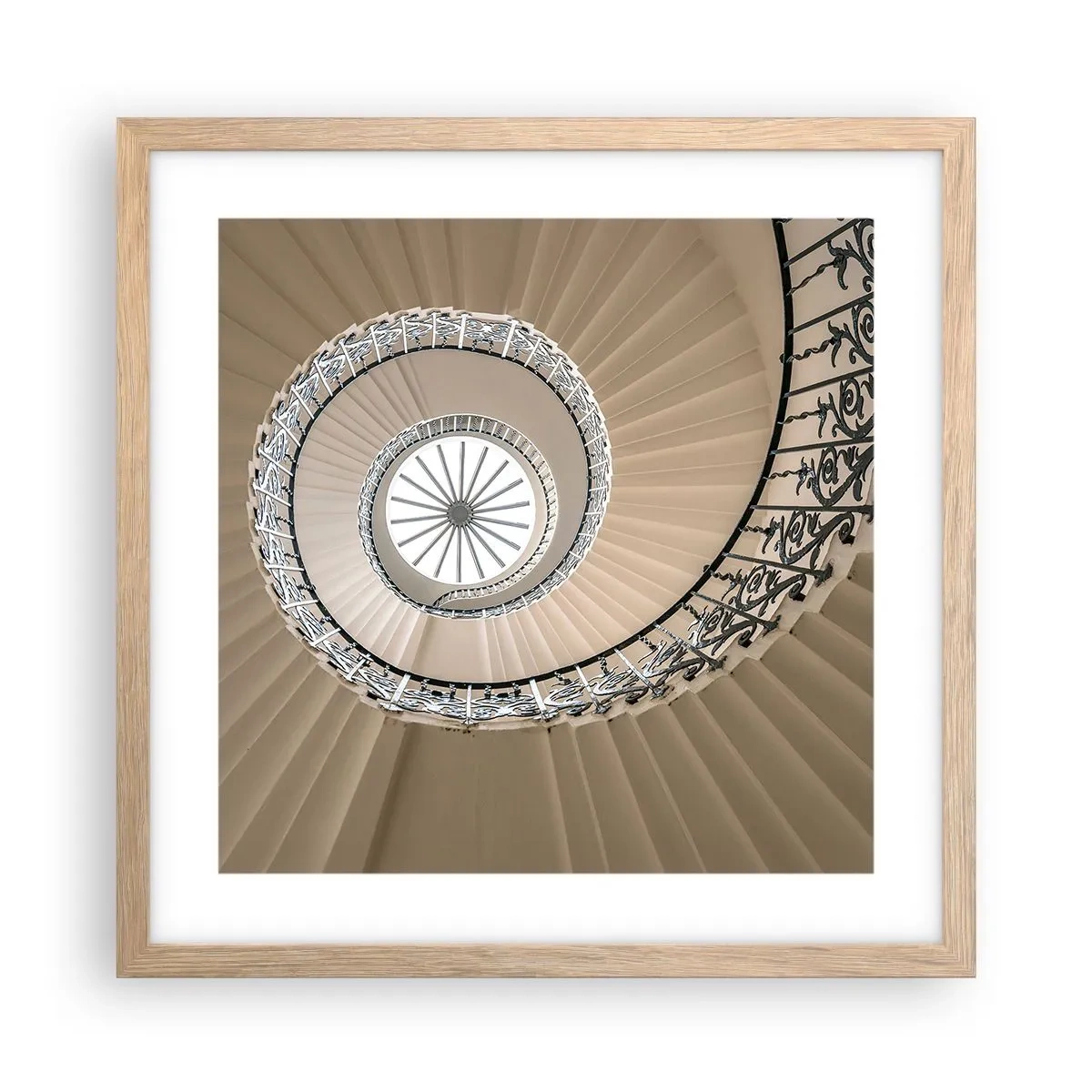 Plakát v rámu světlý dub - Uvnitř mušle - 40x40 cm