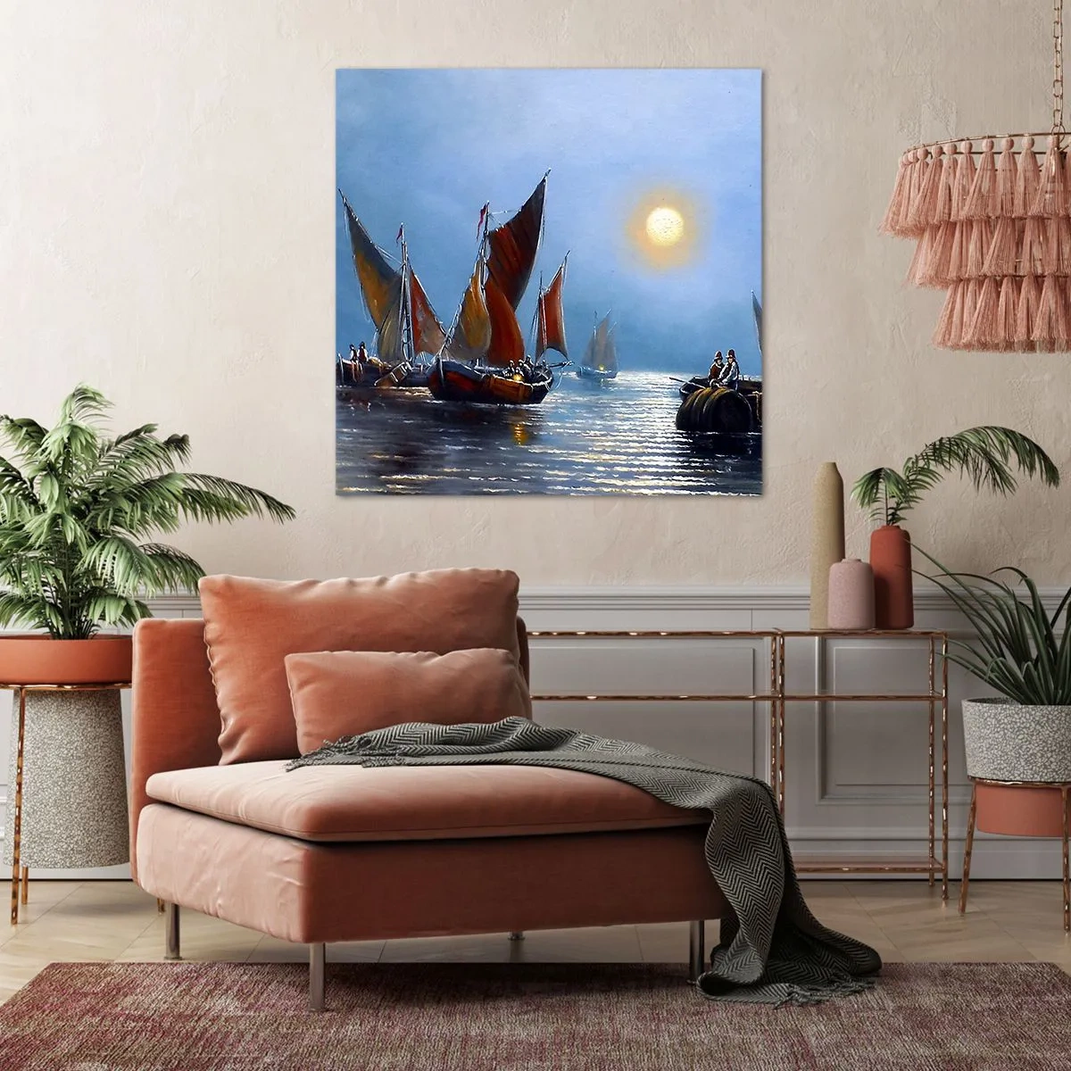 Obraz na plátně - Noční rybolov - 50x50 cm