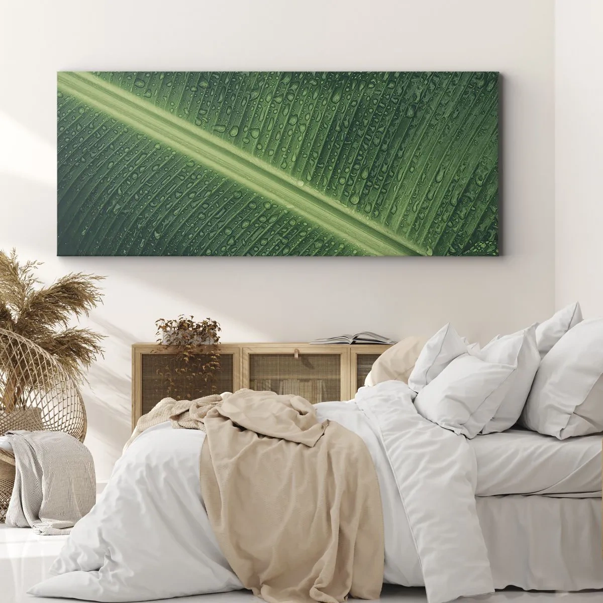 Obraz na plátně - Struktura zelené - 160x50 cm