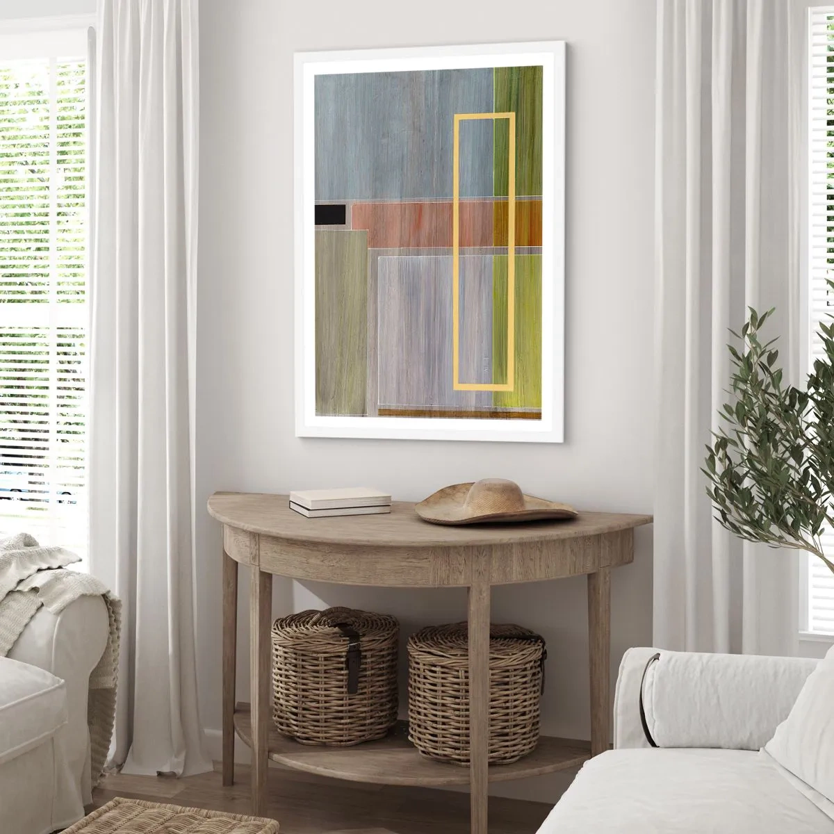 Plakát v bílém rámu - Jednoduše a v klidu - 70x100 cm