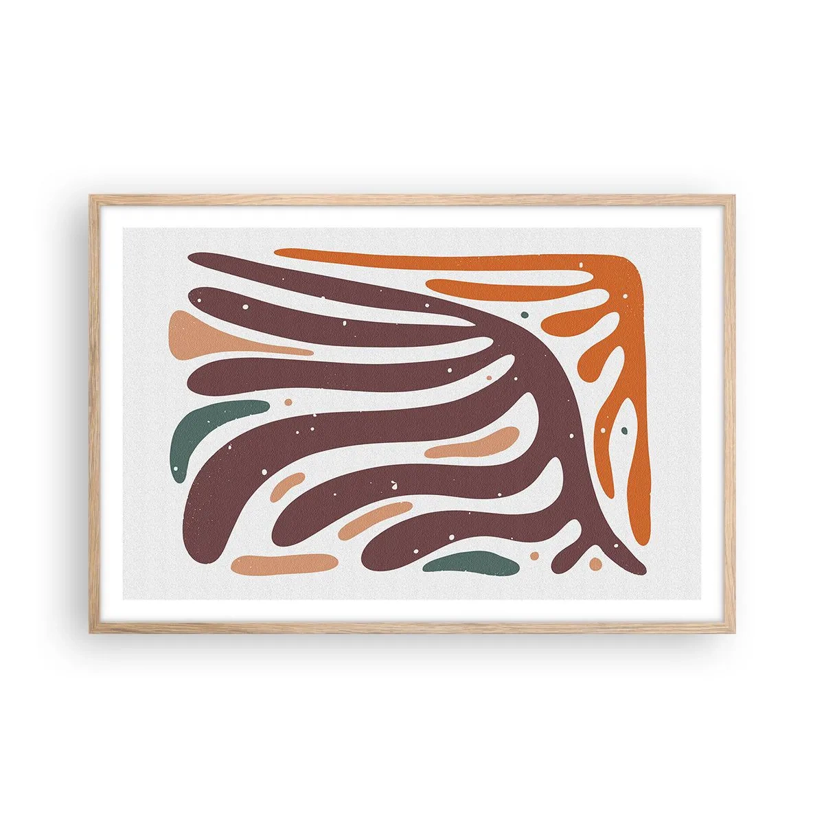 Plakát v rámu světlý dub - Organická a radiální kompozice - 91x61 cm