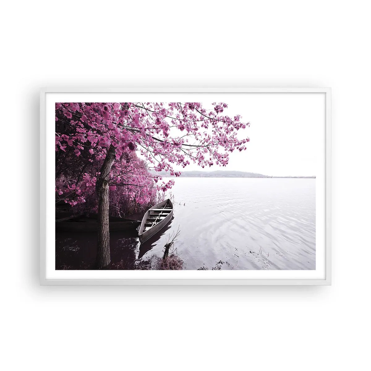 Plakát v bílém rámu - V růžovém tichu - 91x61 cm