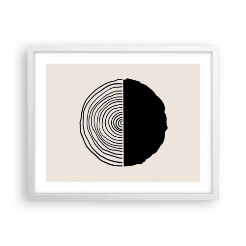Plakát v bílém rámu - Půl na půl - 50x40 cm